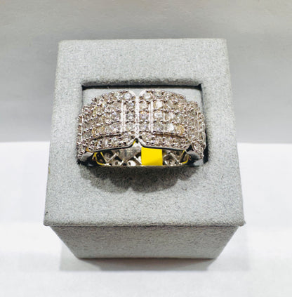 10K WHITE GOLD MEN’S NATURAL DIAMOND RING 5.CT, SIZE: 10