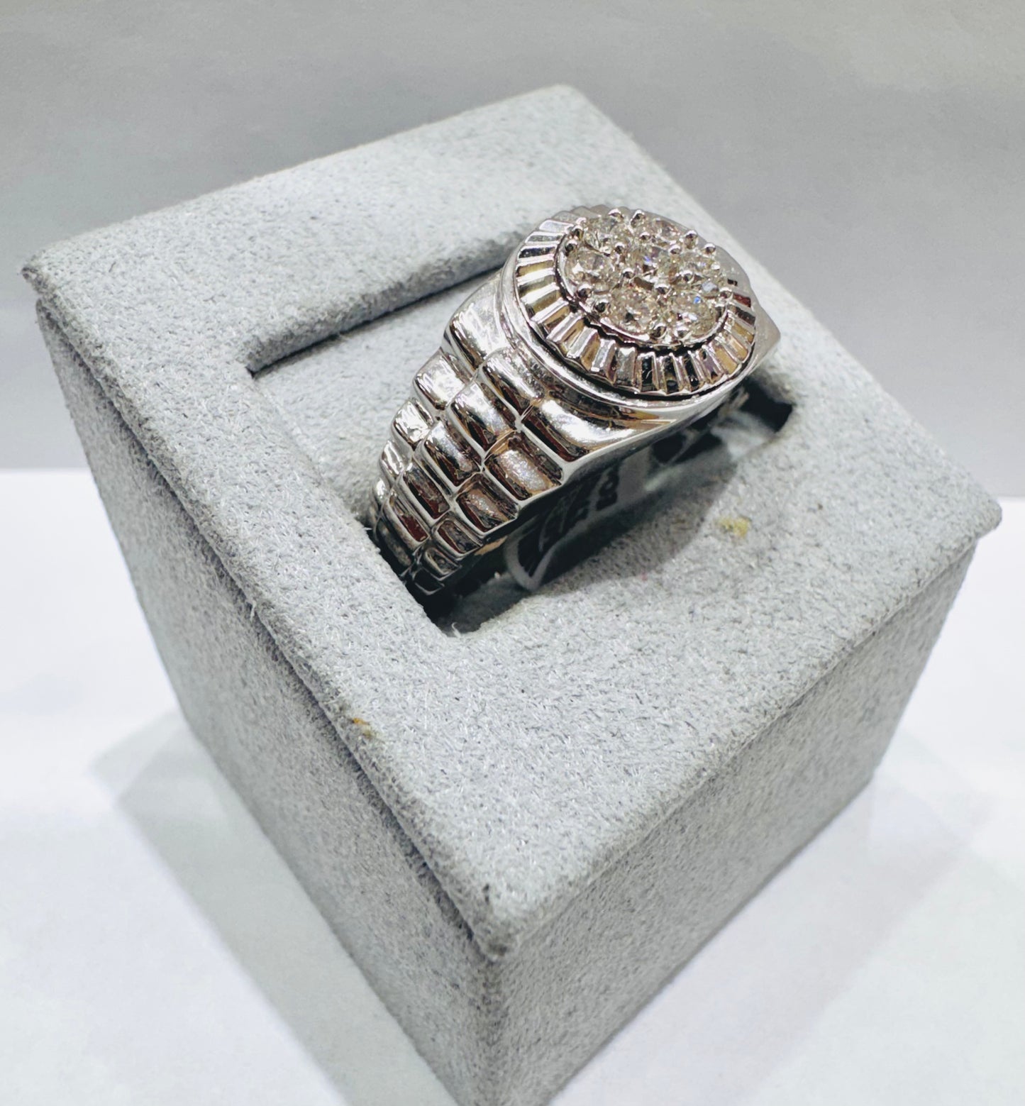 10K WHITE GOLD MEN’S NATURAL DIAMOND RING 0.50CT, SIZE: 10