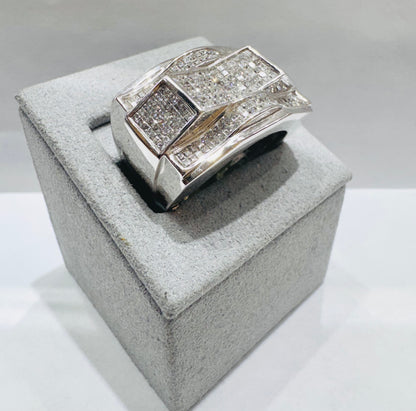 14K WHITE GOLD MEN’S NATURAL DIAMOND RING 2.00CT, SIZE: 10.5