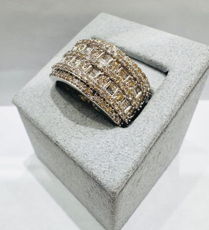 14K WHITE GOLD MEN’S NATURAL DIAMOND RING 2.10CT, SIZE: 10.5
