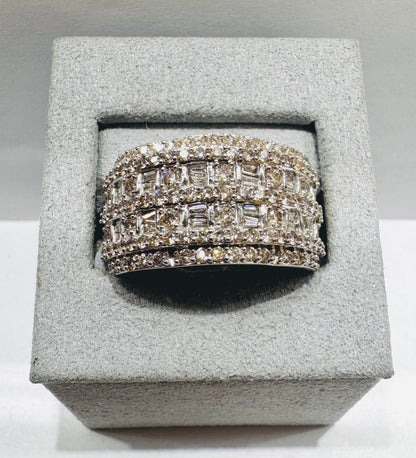 14K WHITE GOLD MEN’S NATURAL DIAMOND RING 2.10CT, SIZE: 10.5