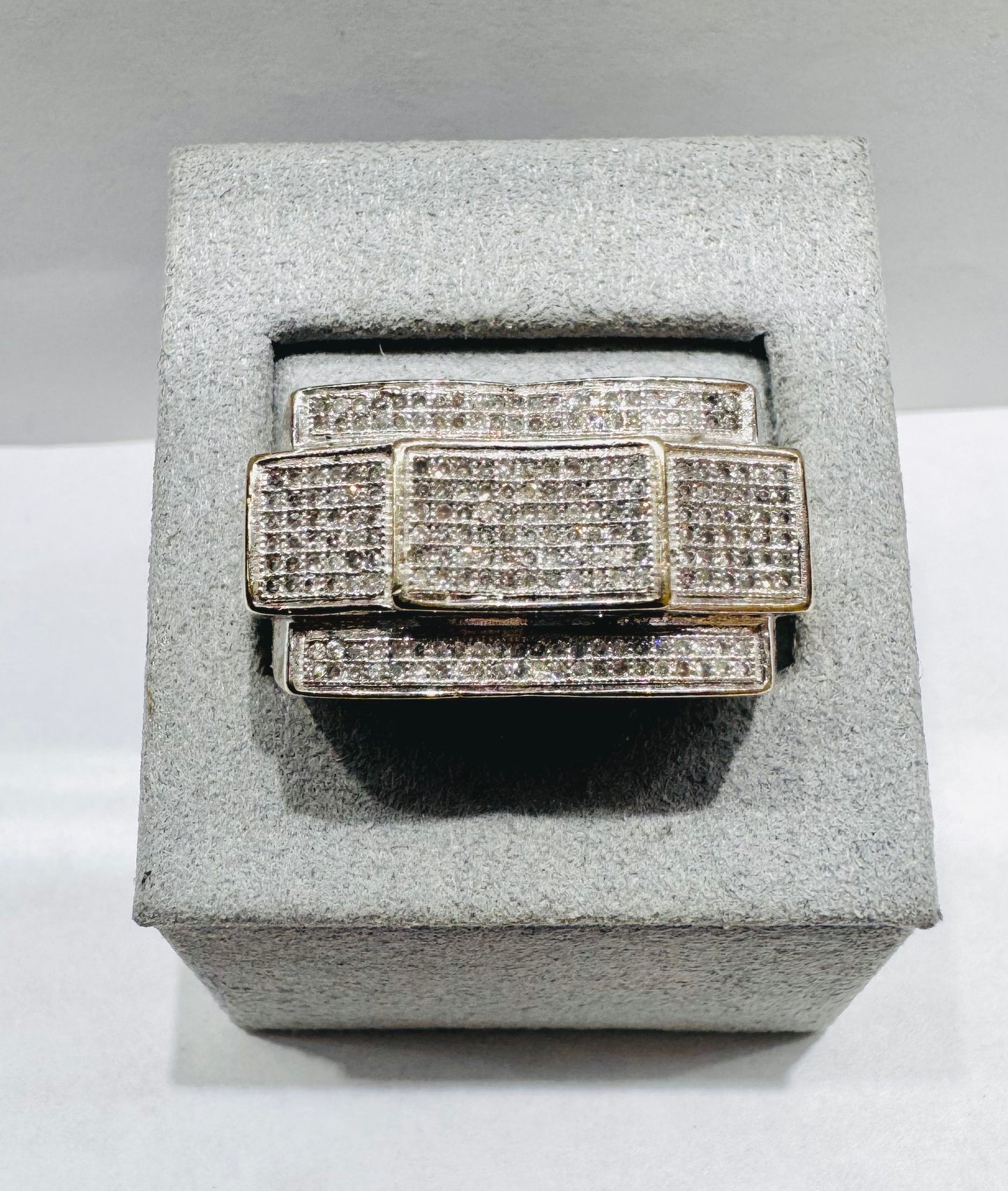 10K WHITE GOLD MEN’S NATURAL DIAMOND RING 1.00tw, SIZE: 10