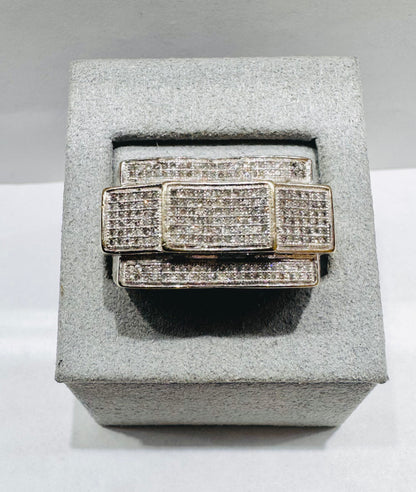 10K WHITE GOLD MEN’S NATURAL DIAMOND RING 1.00tw, SIZE: 10