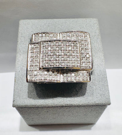 10K WHITE GOLD MEN’S NATURAL DIAMOND RING 1.00CT, SIZE: 11