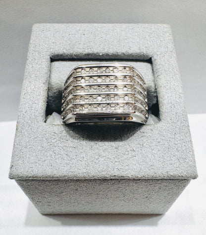 10K WHITE GOLD MEN’S NATURAL DIAMOND RING 0.50CT, SIZE: 8