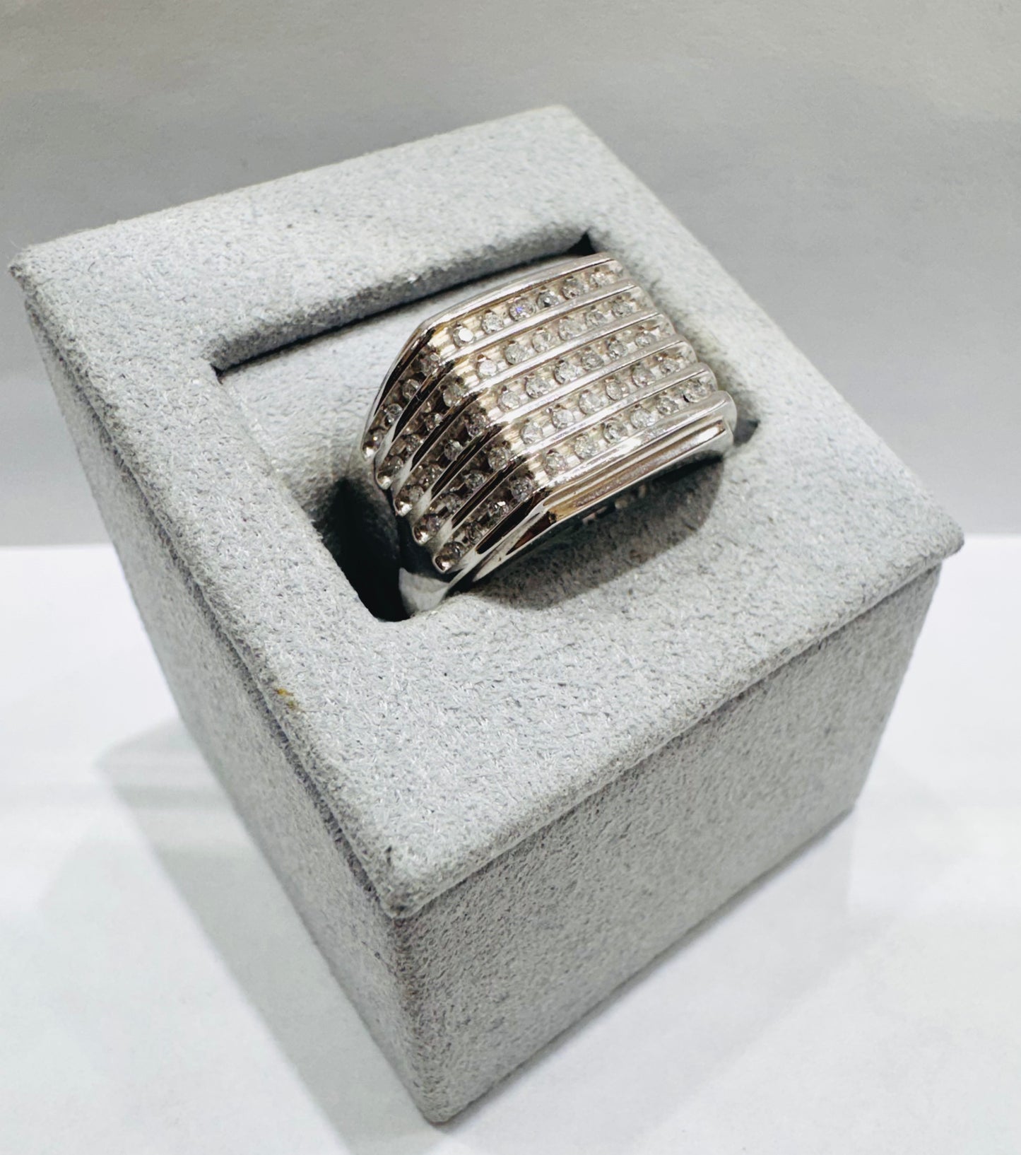 10K WHITE GOLD MEN’S NATURAL DIAMOND RING 0.50CT, SIZE: 8