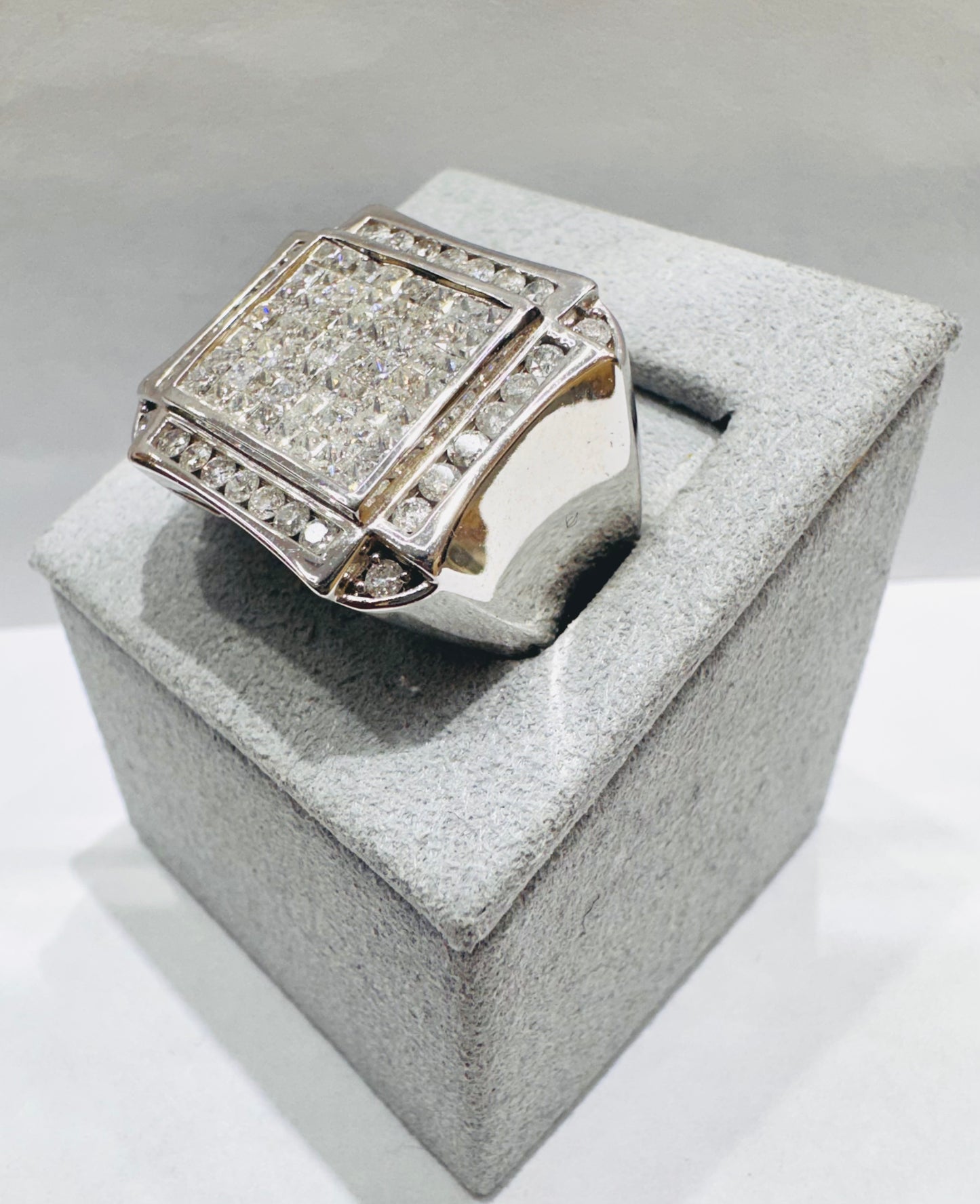 14K WHITE GOLD MEN’S NATURAL DIAMOND RING 2.60CT, SIZE: 10.5