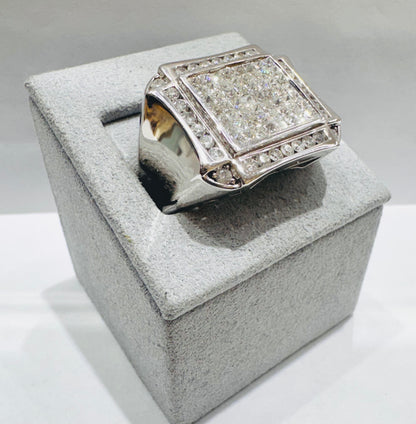 14K WHITE GOLD MEN’S NATURAL DIAMOND RING 2.60CT, SIZE: 10.5