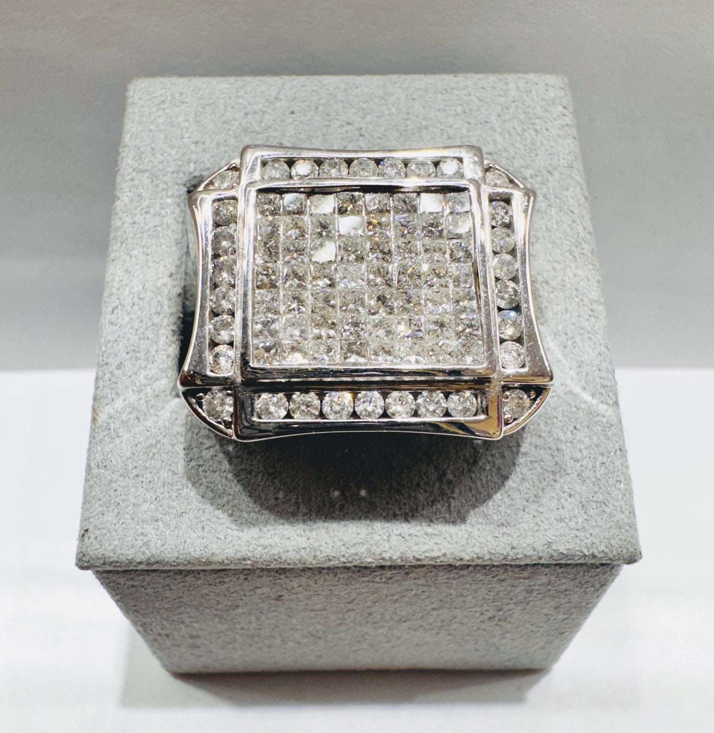 14K WHITE GOLD MEN’S NATURAL DIAMOND RING 2.60CT, SIZE: 10.5