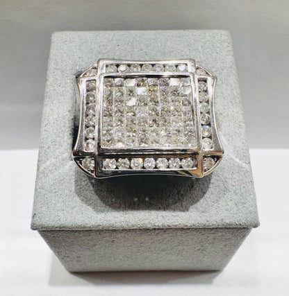 14K WHITE GOLD MEN’S NATURAL DIAMOND RING 2.60CT, SIZE: 10.5
