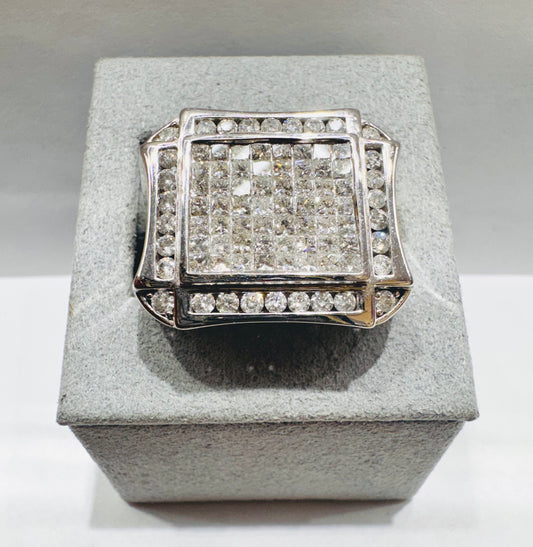14K WHITE GOLD MEN’S NATURAL DIAMOND RING 2.60CT, SIZE: 10.5