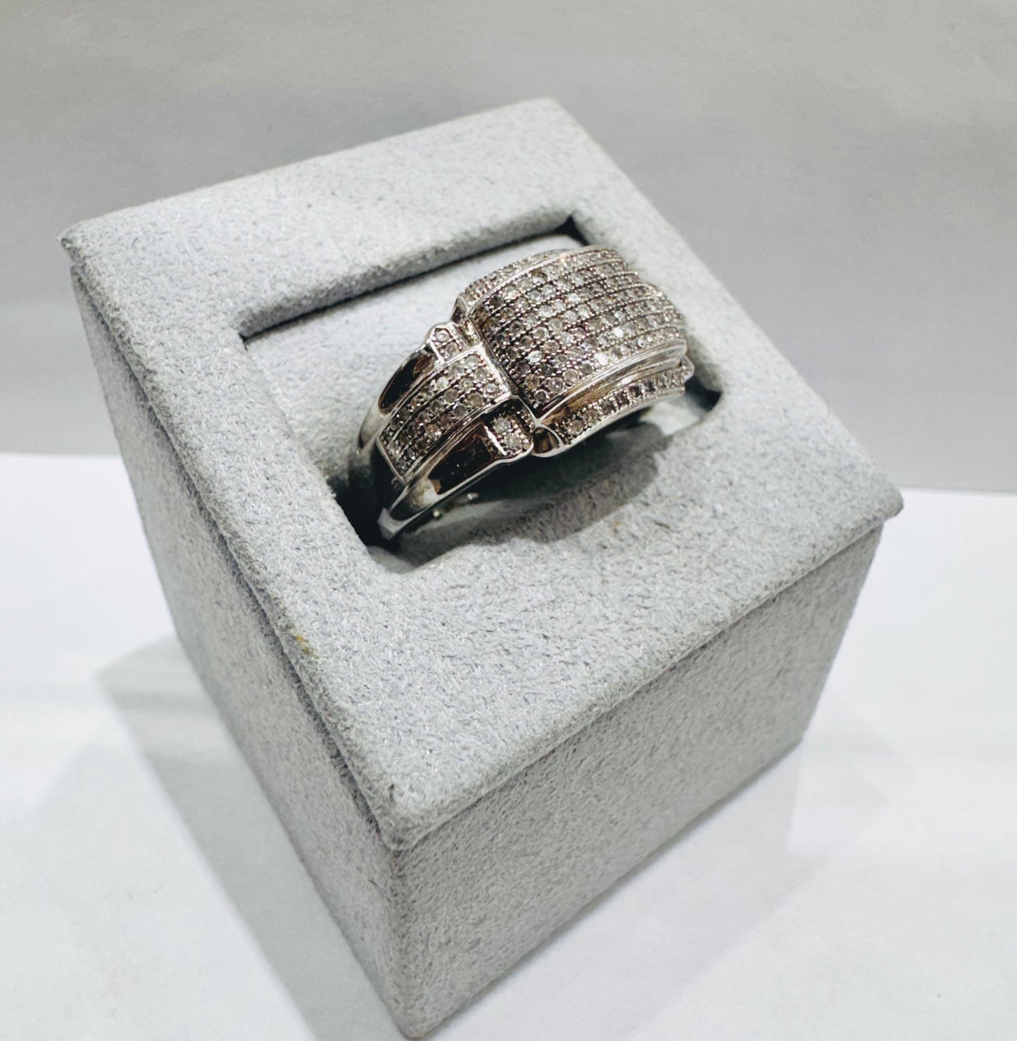 10K WHITE GOLD MEN’S NATURAL DIAMOND RING 0.50CT, SIZE: 10.5