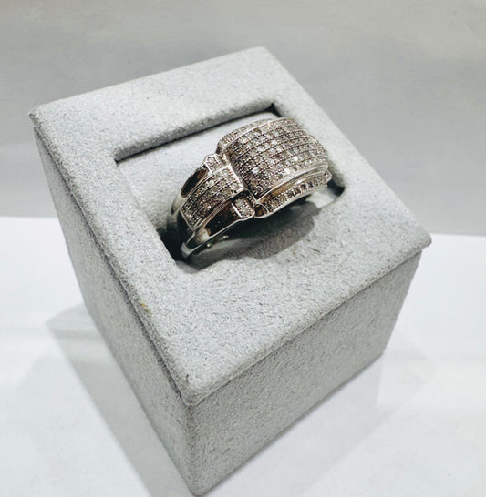 10K WHITE GOLD MEN’S NATURAL DIAMOND RING 0.50CT, SIZE: 10.5