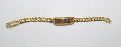 10K GOLD MONACO BRACELET 8”, WEIGHT: 14.9gm, WIDTH: 8.2mm