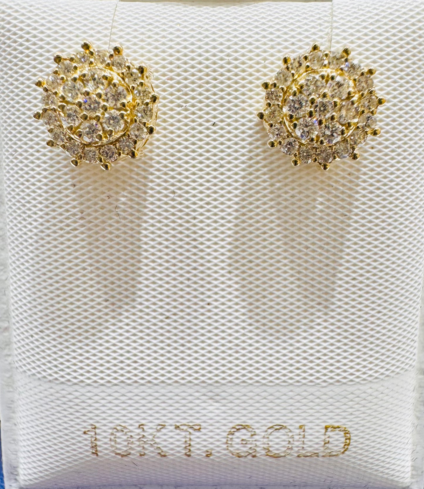 10K GOLD NATURAL DIAMOND ROUND STUD EARRINGS 0.45CT