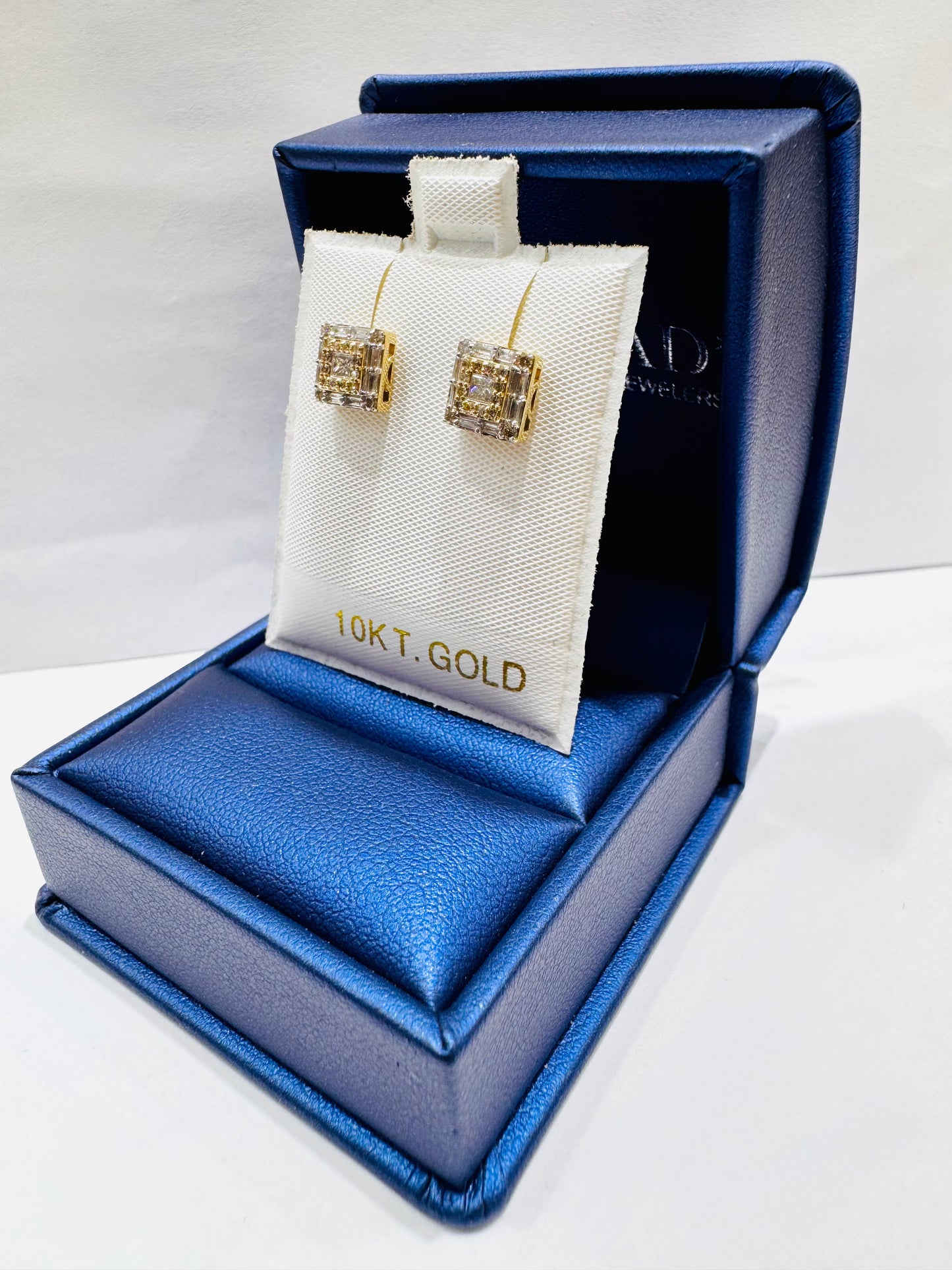 10K GOLD NATURAL DIAMOND BAGUETTE STUD EARRINGS 0.45CT