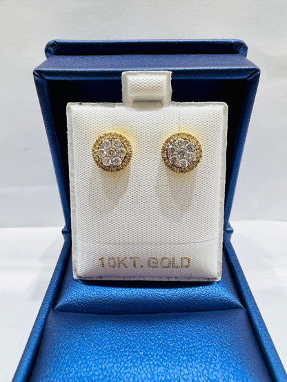 10K GOLD NATURAL DIAMOND EARRINGS 0.60CT