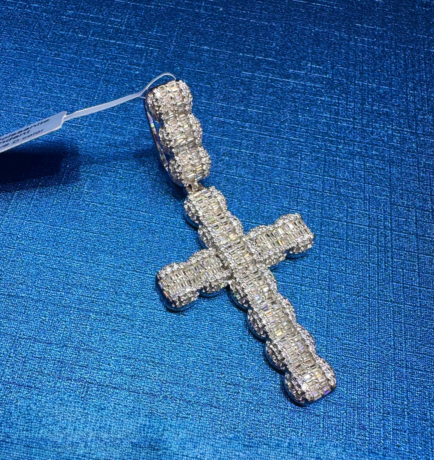 SILVER MOISSANITE CROSS PENDANT 1.65CTW