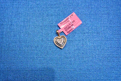 10K GOLD NATURAL DIAMOND HEART PENDANT 0.15CT