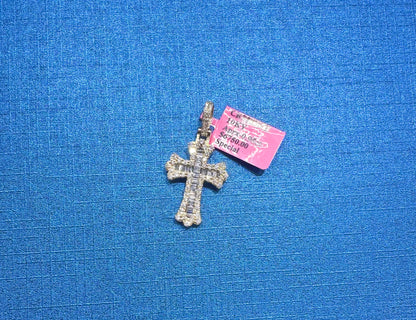 10K GOLD NATURAL DIAMOND CROSS PENDANT 0.95CT