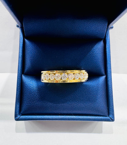 10K GOLD LAB GROWN DIAMOND BAND 0.90CT, SIZE: 7.5