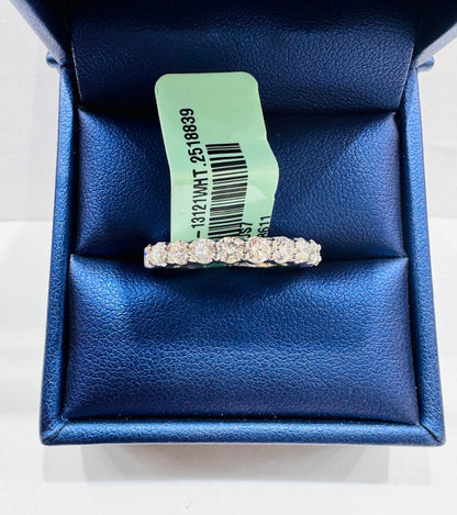 SILVER MOISSANITE BAND 0.92CT, SIZE: 7