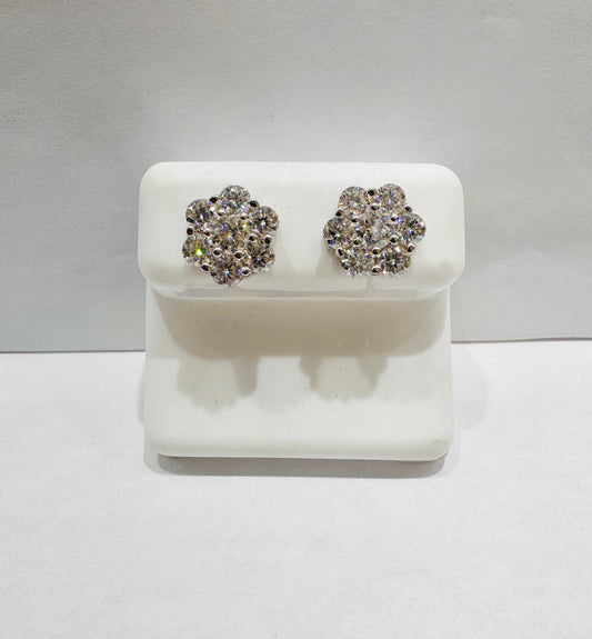 SILVER MOISSANITE EARRINGS 2.50CT