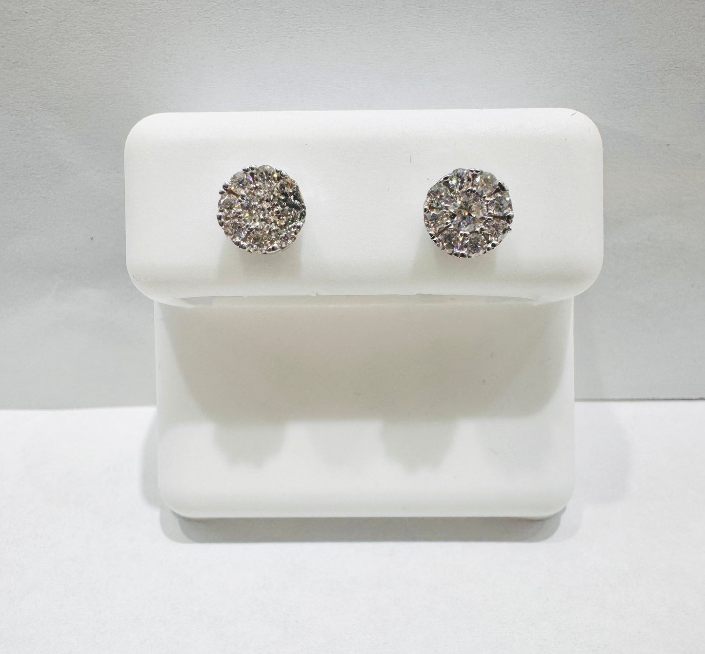 SILVER MOISSANITE ROUND EARRINGS 0.55CT