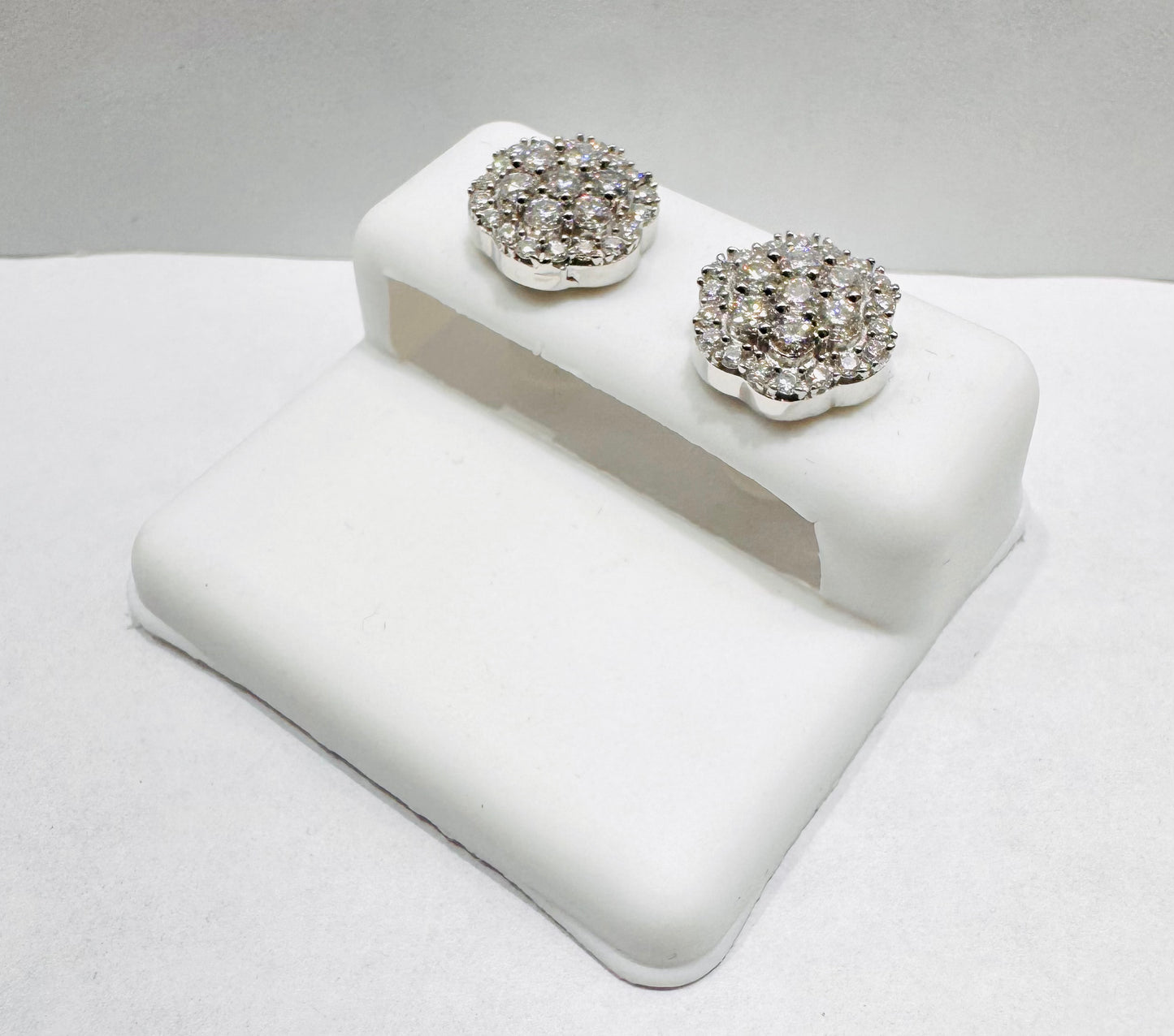 SILVER MOISSANITE EARRINGS 1.25CT