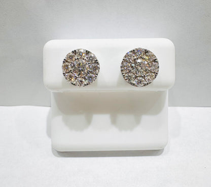 SILVER MOISSANITE EARRINGS 2.00CT