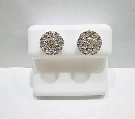 SILVER MOISSANITE EARRINGS 2.00CT