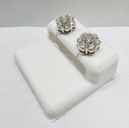 SILVER MOISSANITE EARRINGS 1.50CT