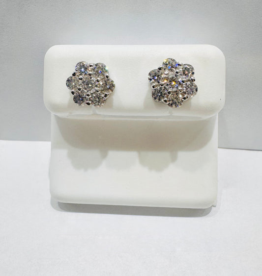 SILVER MOISSANITE EARRINGS 1.50CT