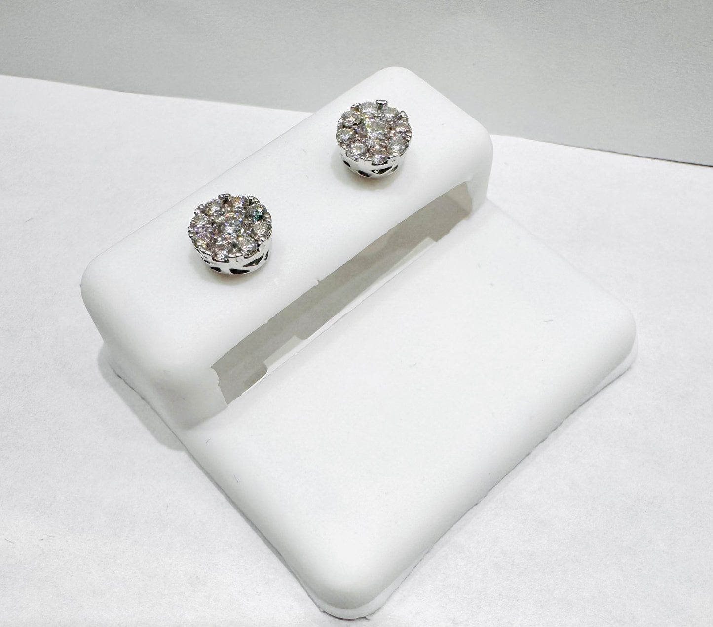 SILVER MOISSANITE ROUND EARRINGS 0.55CT
