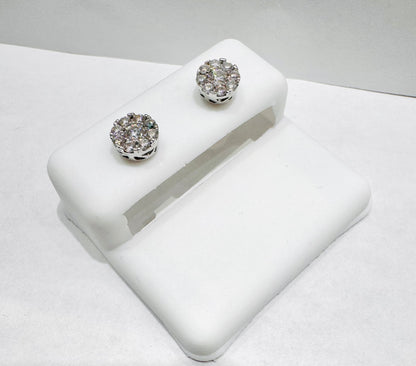 SILVER MOISSANITE ROUND EARRINGS 0.55CT