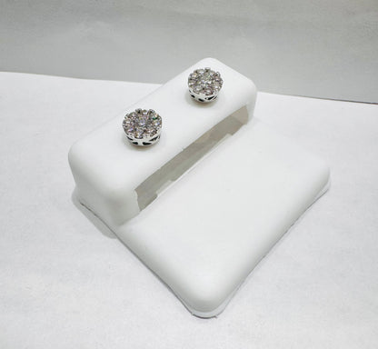 SILVER MOISSANITE ROUND EARRINGS 0.55CT