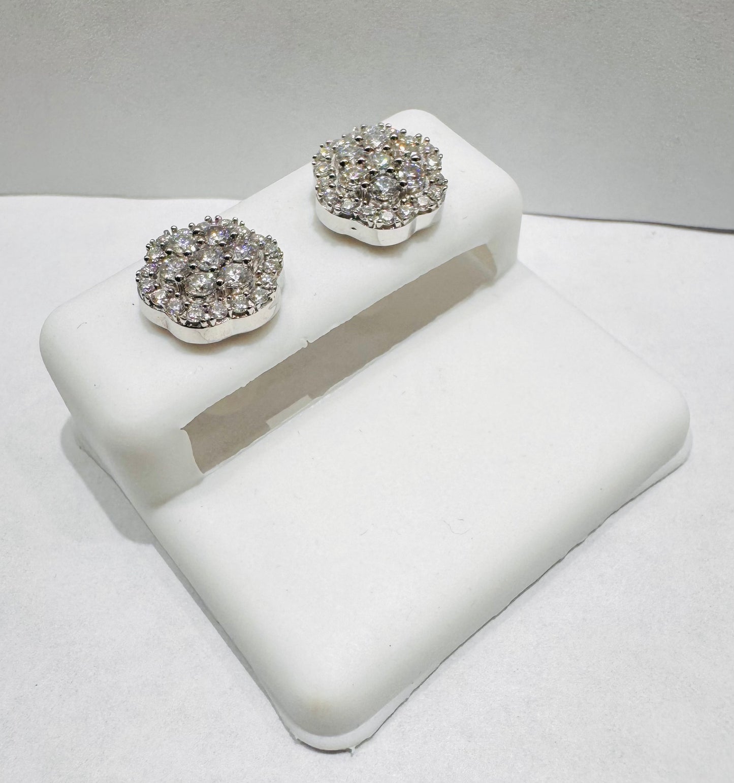 SILVER MOISSANITE EARRINGS 1.25CT