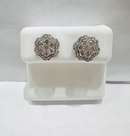 SILVER MOISSANITE EARRINGS 1.25CT