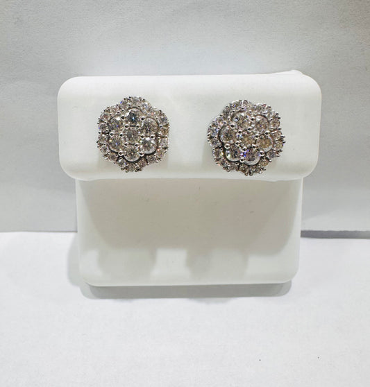SILVER MOISSANITE EARRINGS 1.25CT