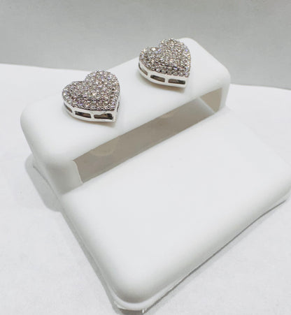 SILVER HEART MOISSANITE EARRINGS 0.50CT