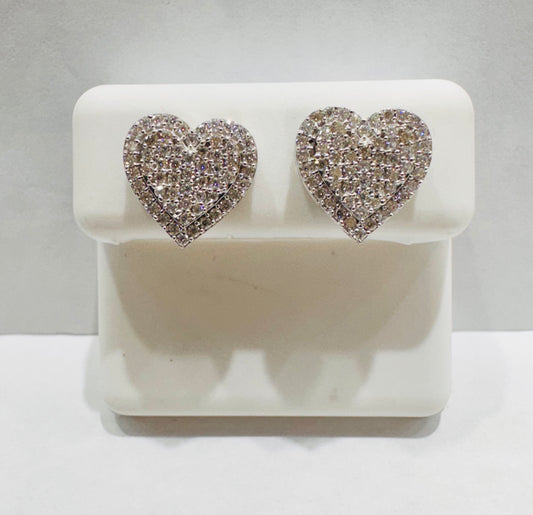 SILVER HEART MOISSANITE EARRINGS 0.75CT