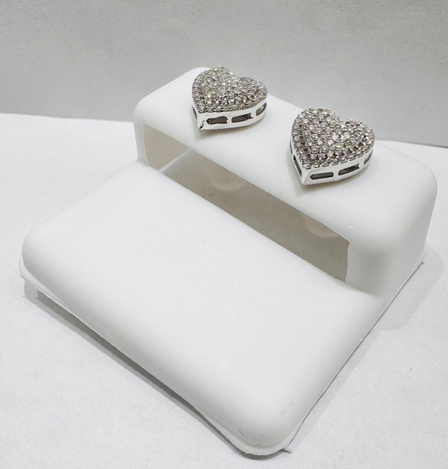 SILVER HEART MOISSANITE EARRINGS 0.50CT
