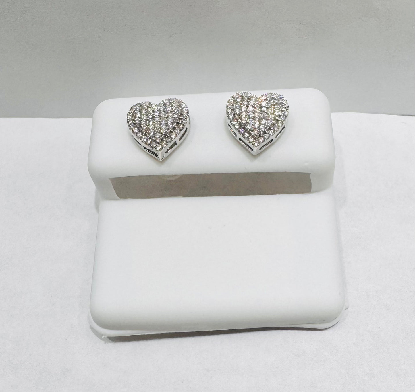 SILVER HEART MOISSANITE EARRINGS 0.50CT