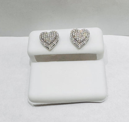 SILVER HEART MOISSANITE EARRINGS 0.50CT