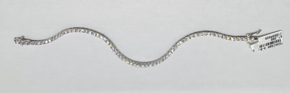SILVER MOISSANITE TENNIS BRACELET 8”, VVS 6.40CT