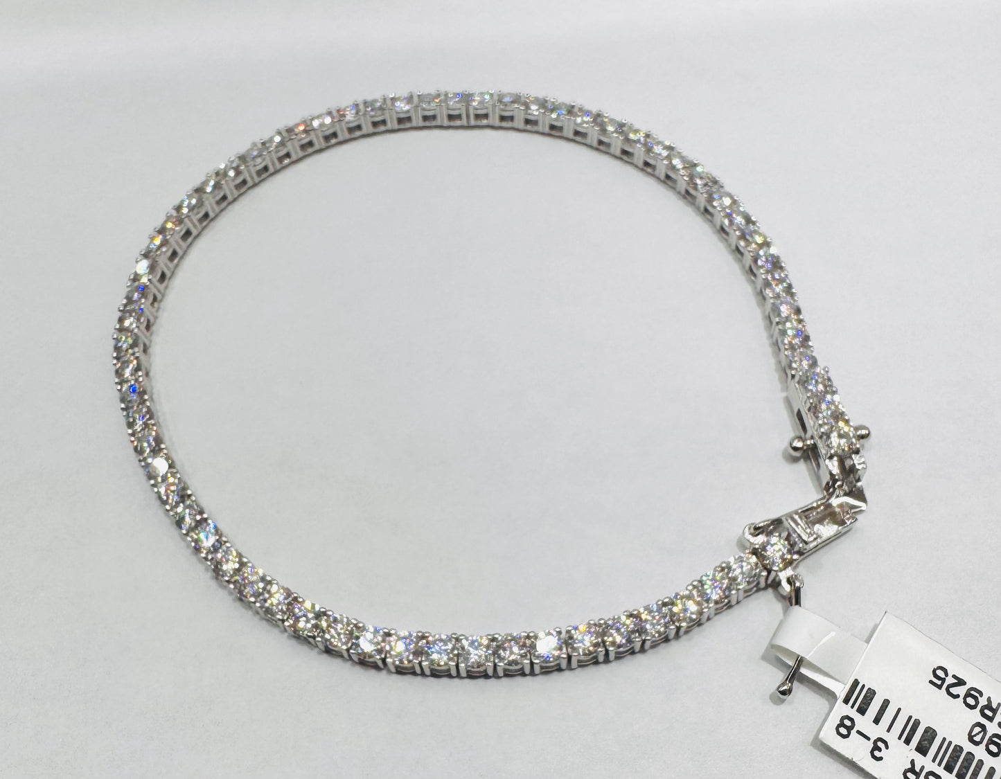 SILVER MOISSANITE TENNIS BRACELET 8”, VVS 6.40CT