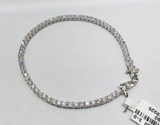 SILVER MOISSANITE TENNIS BRACELET 8”, VVS 6.40CT