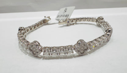 SILVER MOISSANITE TENNIS BRACELET 7”, VVS 8.5CTW