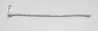 SILVER MOISSANITE TENNIS BRACELET 7.5”, VVS 13.80CT