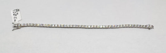 SILVER MOISSANITE TENNIS BRACELET 7.5”, VVS 13.80CT